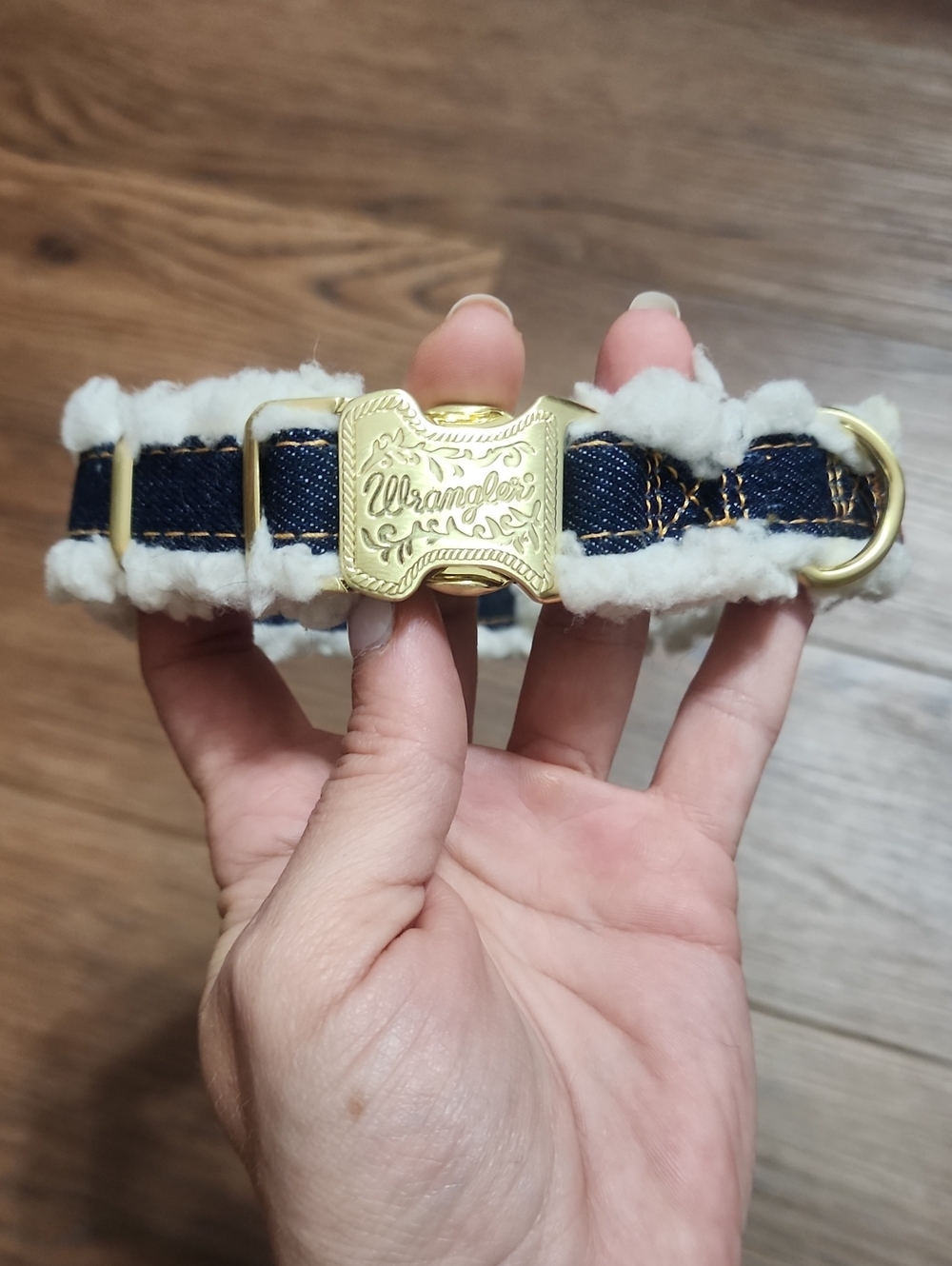 Wrangler Denim Sherpa Dog Collar